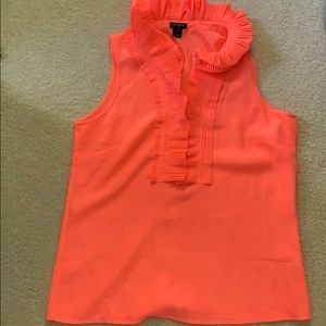 J.Crew fluorescent factory ruffle neck blouse